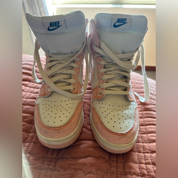 Nike Women's Air Force 1 - White and Pink Hightops - Picture 1 of 5